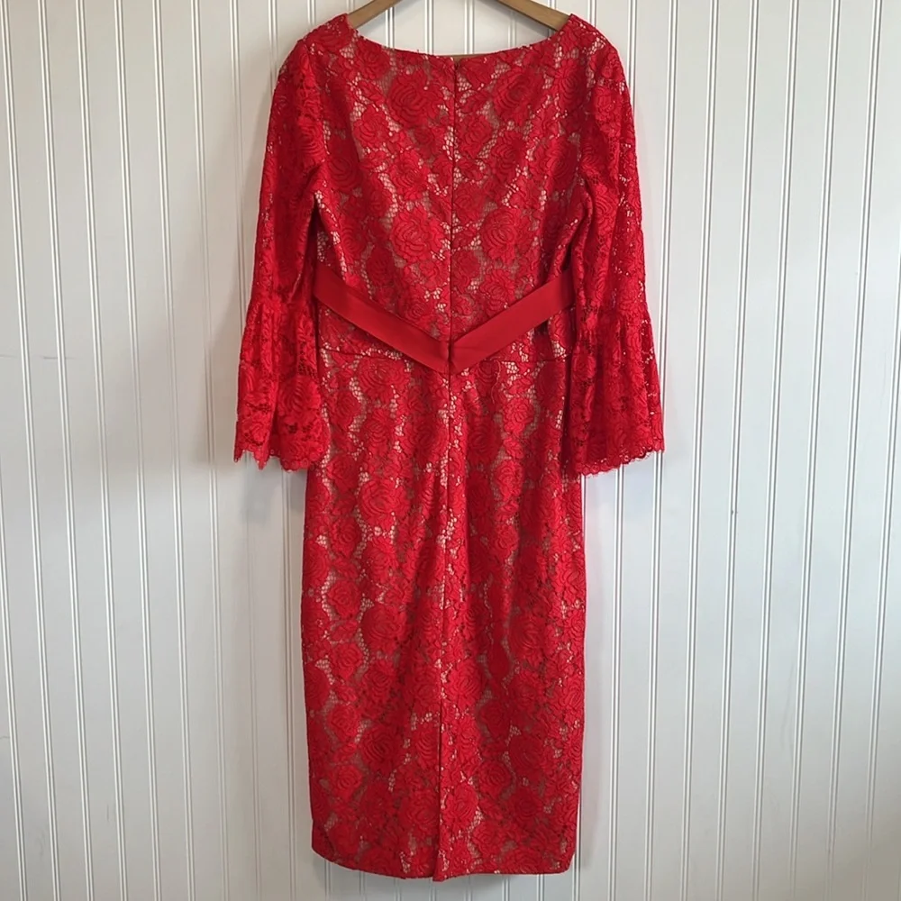 Theia‎ Scarlet Long Sleeve Lace Dress - Picture 7 of 13